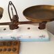 Balance Roberval Krups old copper porcelain base with weight collection