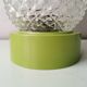 Plafonnier vintage en verre avec anneau en plastique vert, 1980s