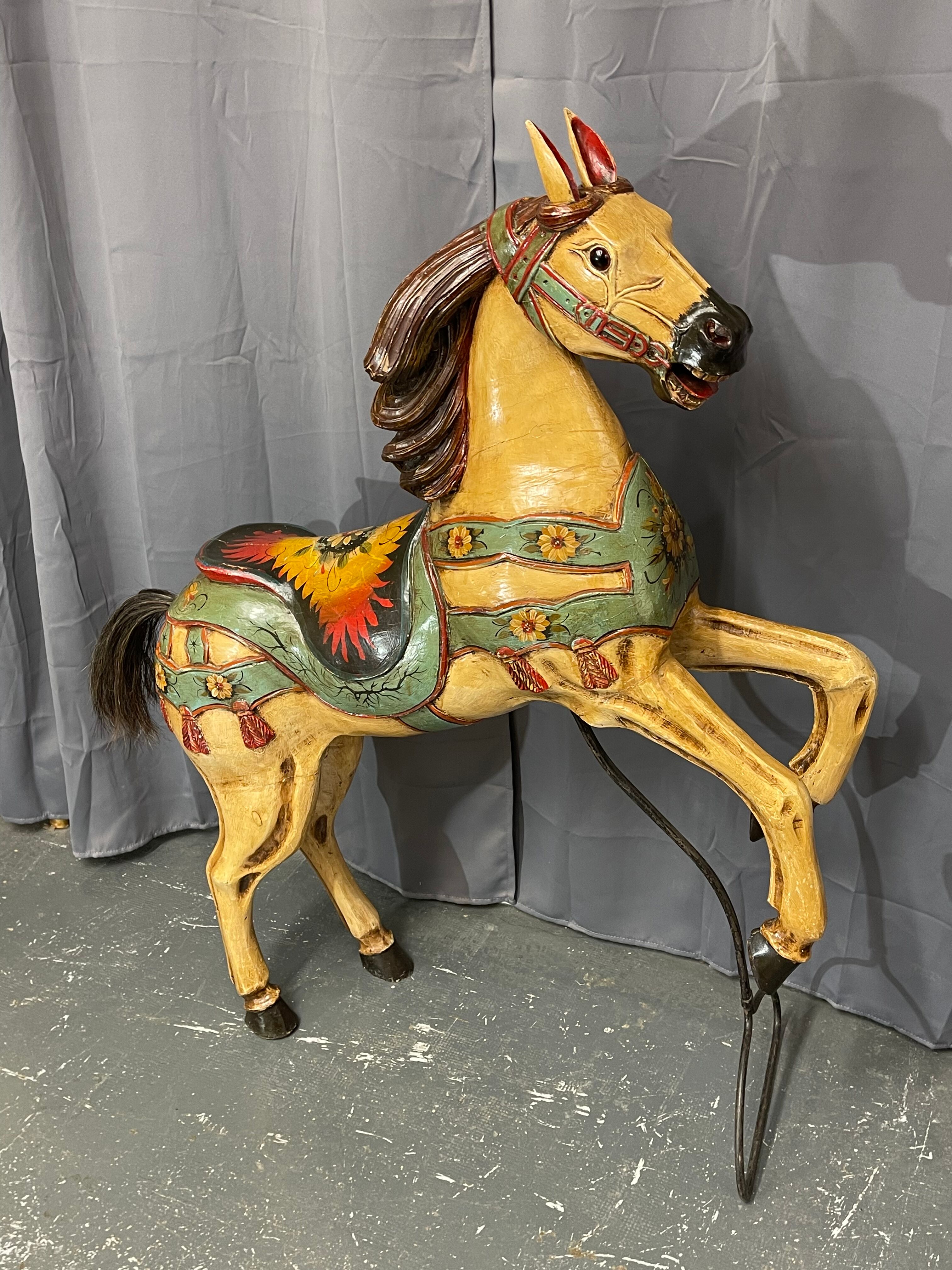 Old wooden carousel horse 1900