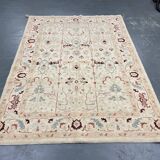 Handmade Cream Wool Floral Rug, Modern Oriental Living Room Carpet