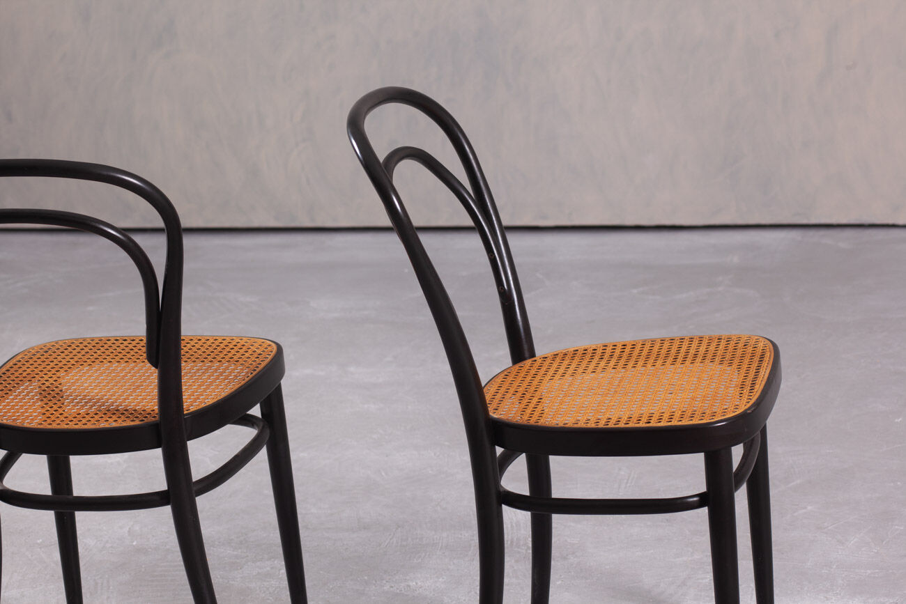 Vintage Thonet No. 214 chairs, Austria, 1970s set of 2