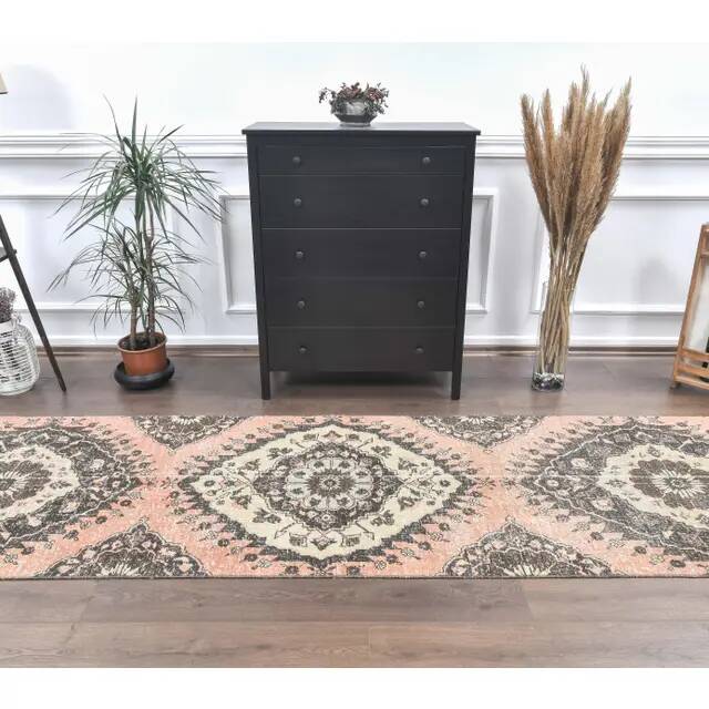 Turkish Oushak Wool Runner 97x352