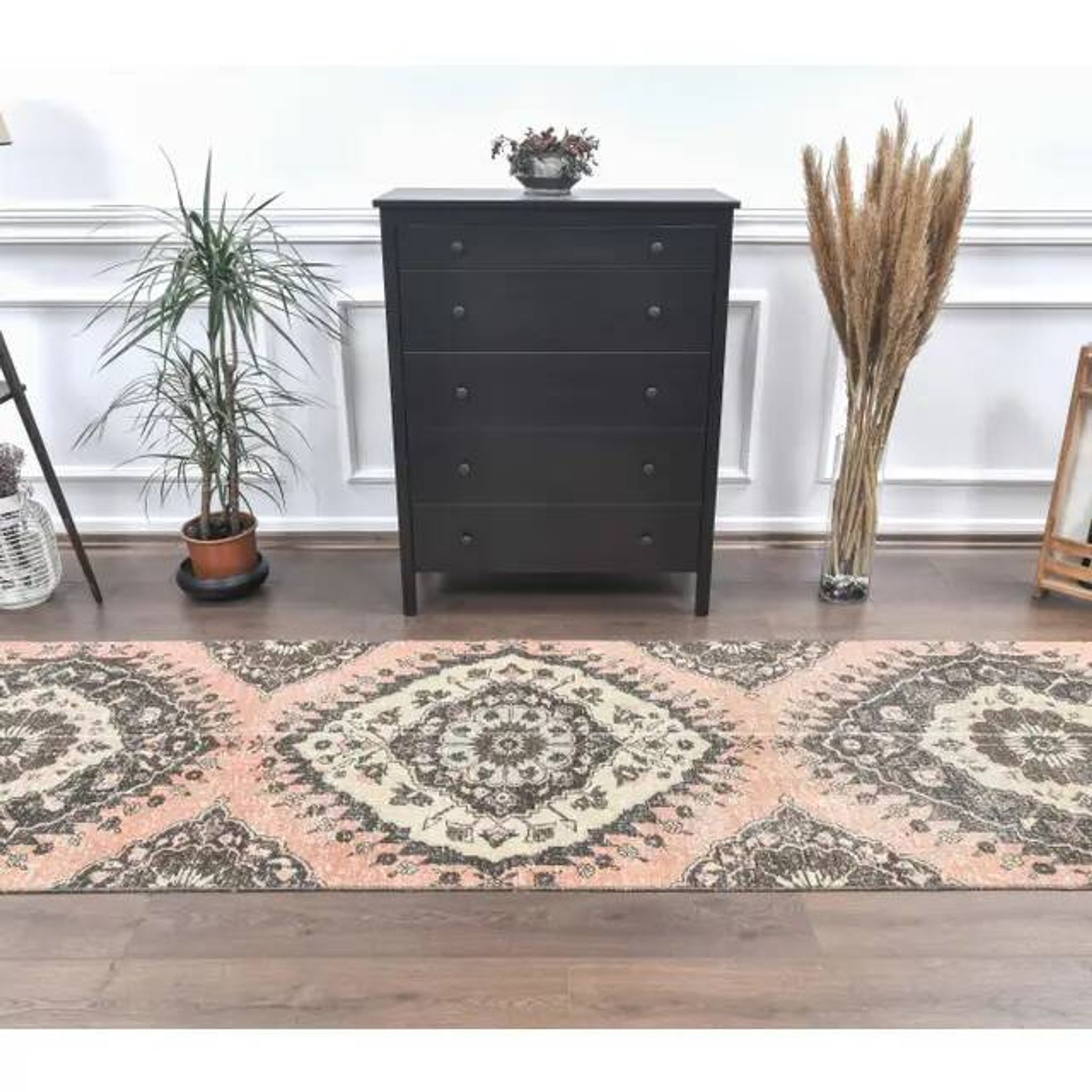 Tapis couloir en laine oushak turc 97x352
