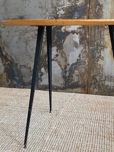 Oak console table and compass legs