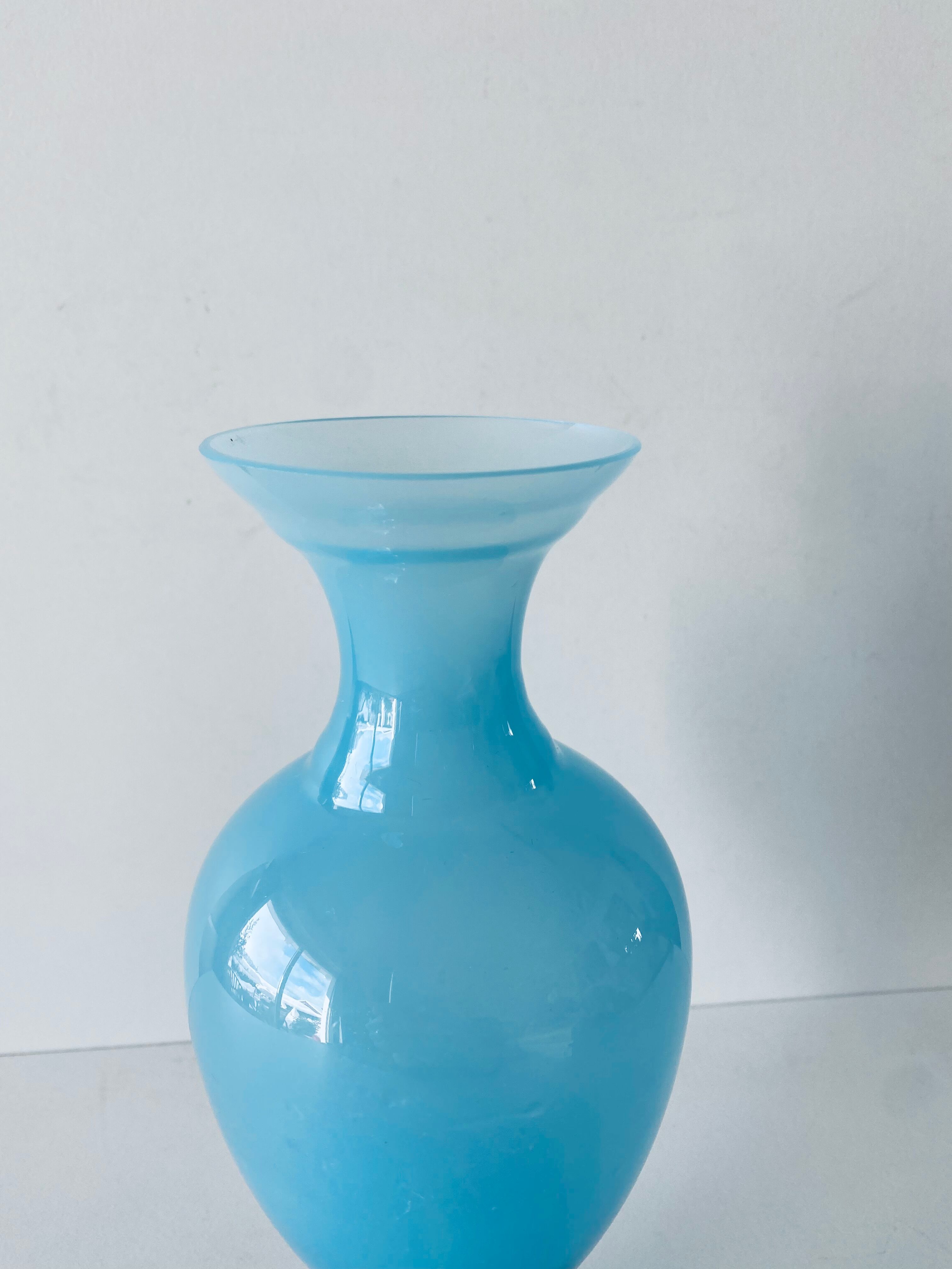 Blue opaline vase