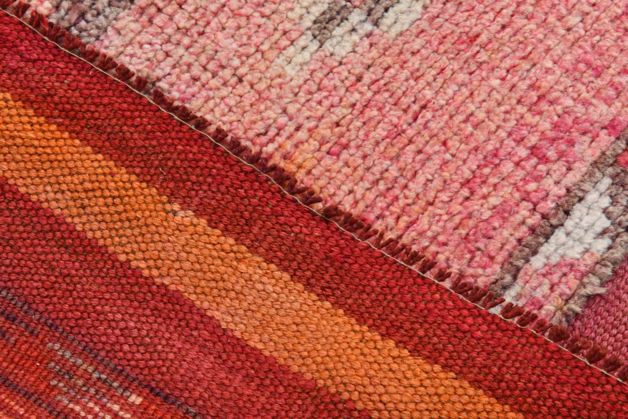 Pink & Red Oushak Runner Rug 88x306Cm SK 22815