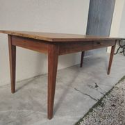 Table de Ferme rustique en merisier massif 19éme - 1m91.5
