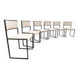 Ensemble de 6 chaises de salle à manger Willy style Rizzo