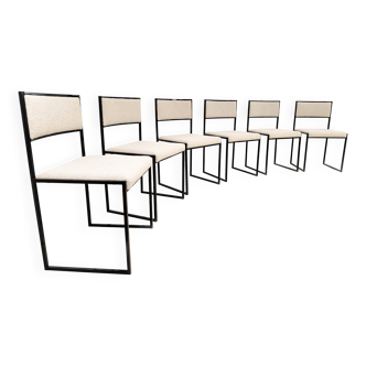 Ensemble de 6 chaises de salle à manger Willy style Rizzo