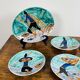 Magnificent set of 5 plates and 1 dish by Cesare Sartori for Sica.