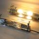 Pair of vintage glass and chrome wall sconces