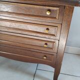 Vintage solid oak low cabinet dresser