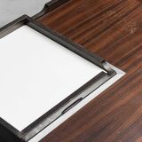 Tavolino da caffè multifunzione con ruote legno metallo anni ’70 vintage