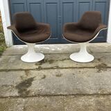Pair of Orbit Herman Miller corca armchairs 1970