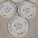Lot de 6 assiettes plate Arcopal Véronica Myosotis fleur bleu vintage