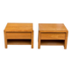 2 vintage 70s Scandinavian style bedside tables in honey oak.