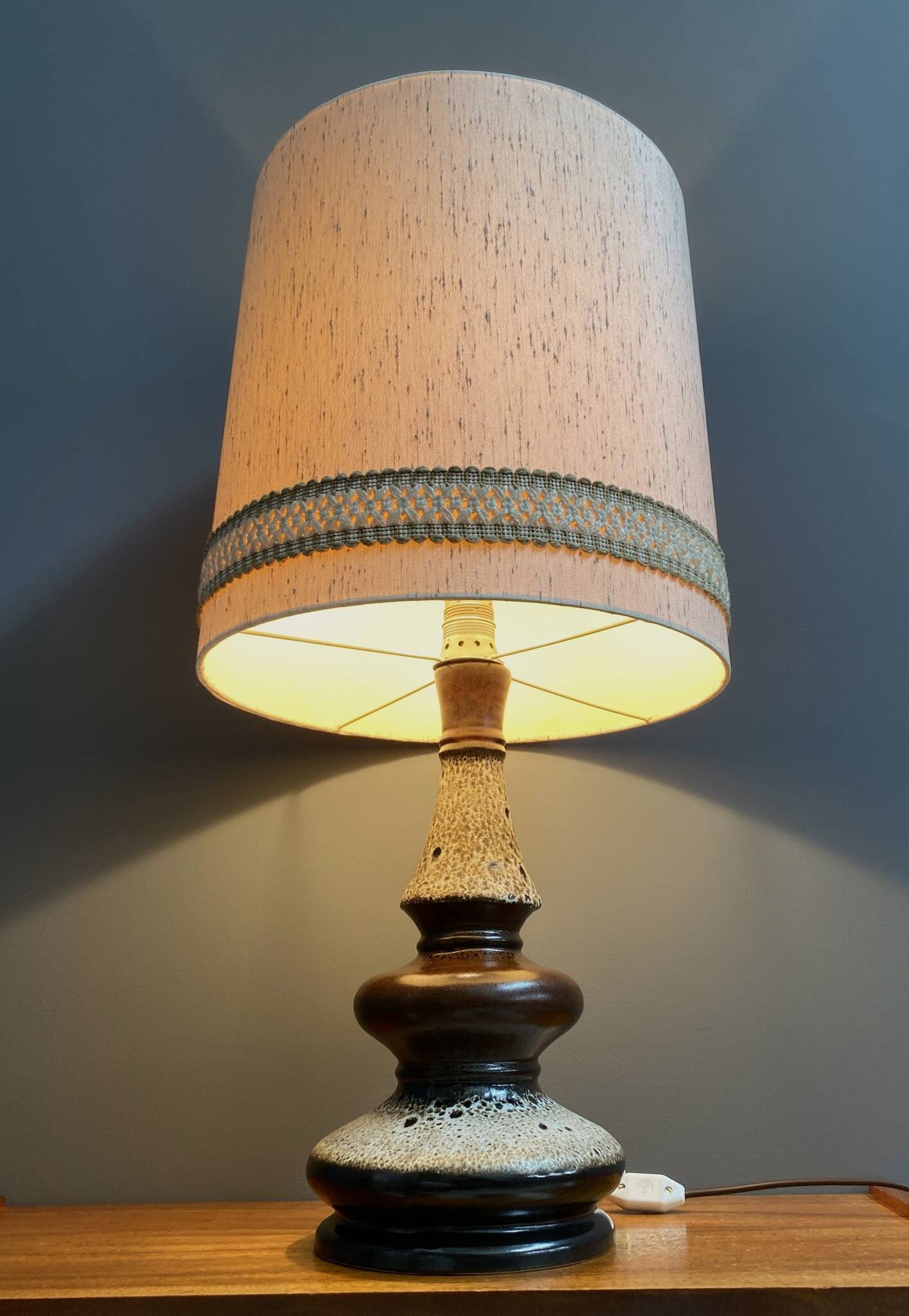 Lampe de table en céramique de Hustadt Leuchten années 1970