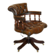 Vintage Chesterfield captain's chair in leather