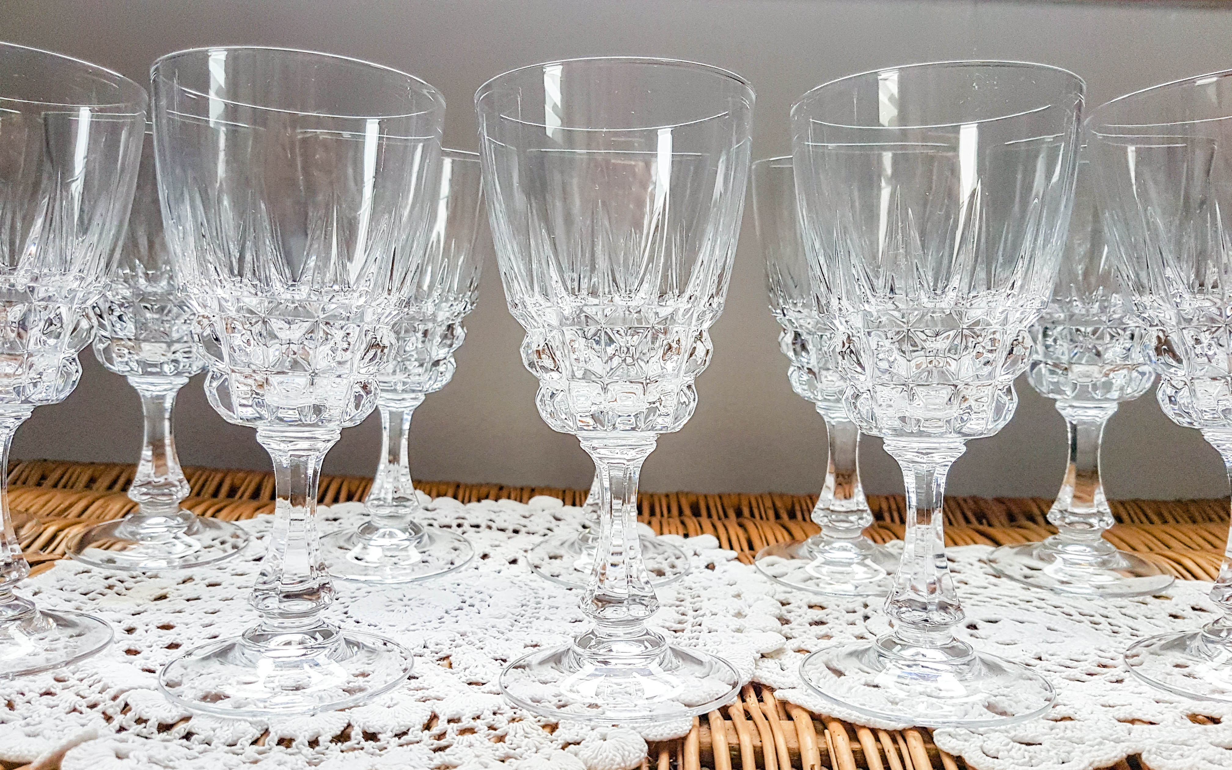 Lot de 6 verres à eau cristal d'arques modèle "Pompadour "