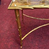Gilded bronze coffee table palm tree décor