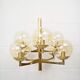 Brass chandeliers from Kaiser, Germany 1960