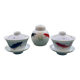 Service à thé chinois – 2 gaiwan + pot porcelaine haut de gamme (Cha Yuan)