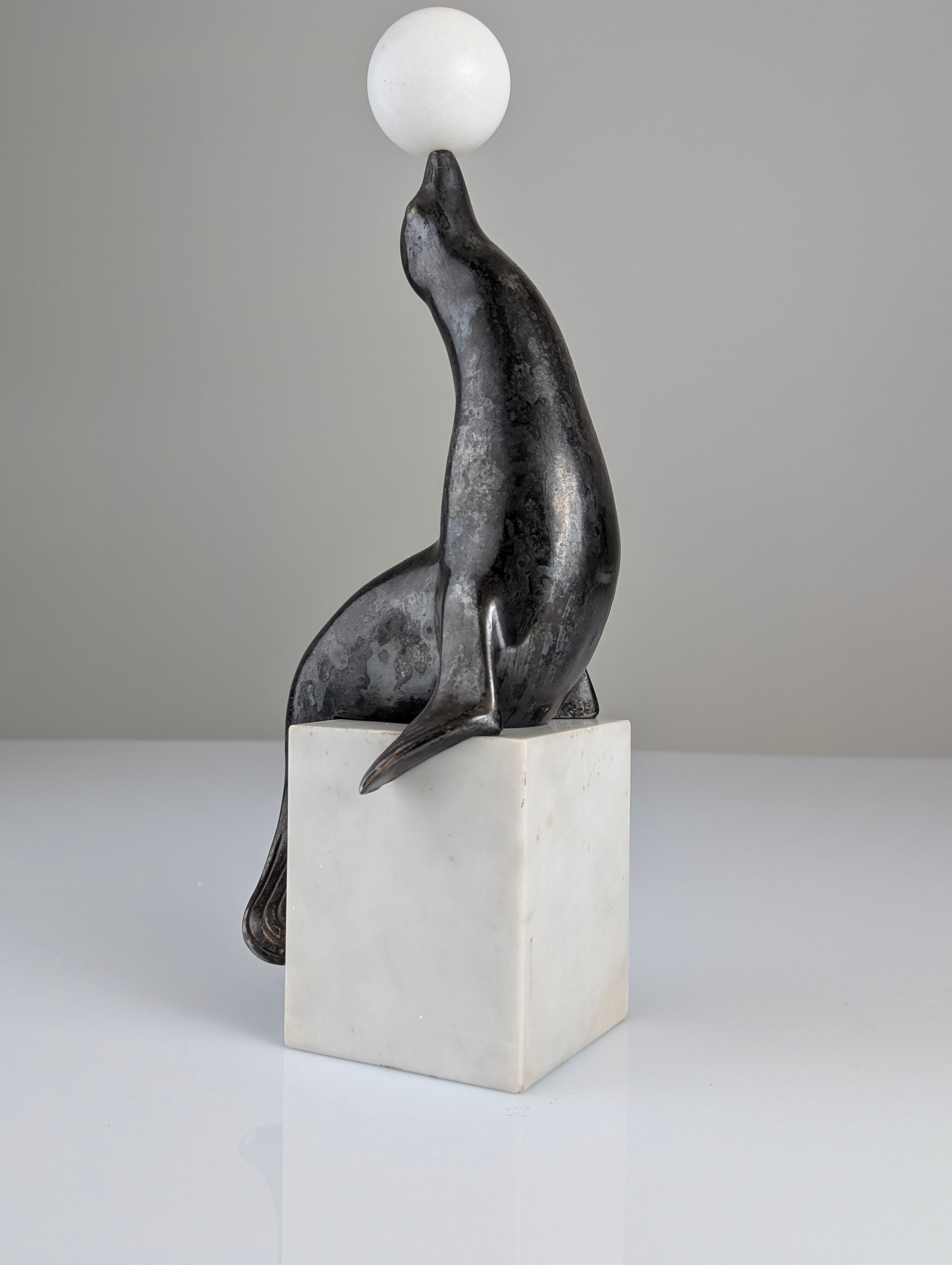 Art Deco sea lion sculpture attributed Marcel-André Bouraine, 1920s