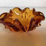 Yellow Murano style ashtray pocket tray
