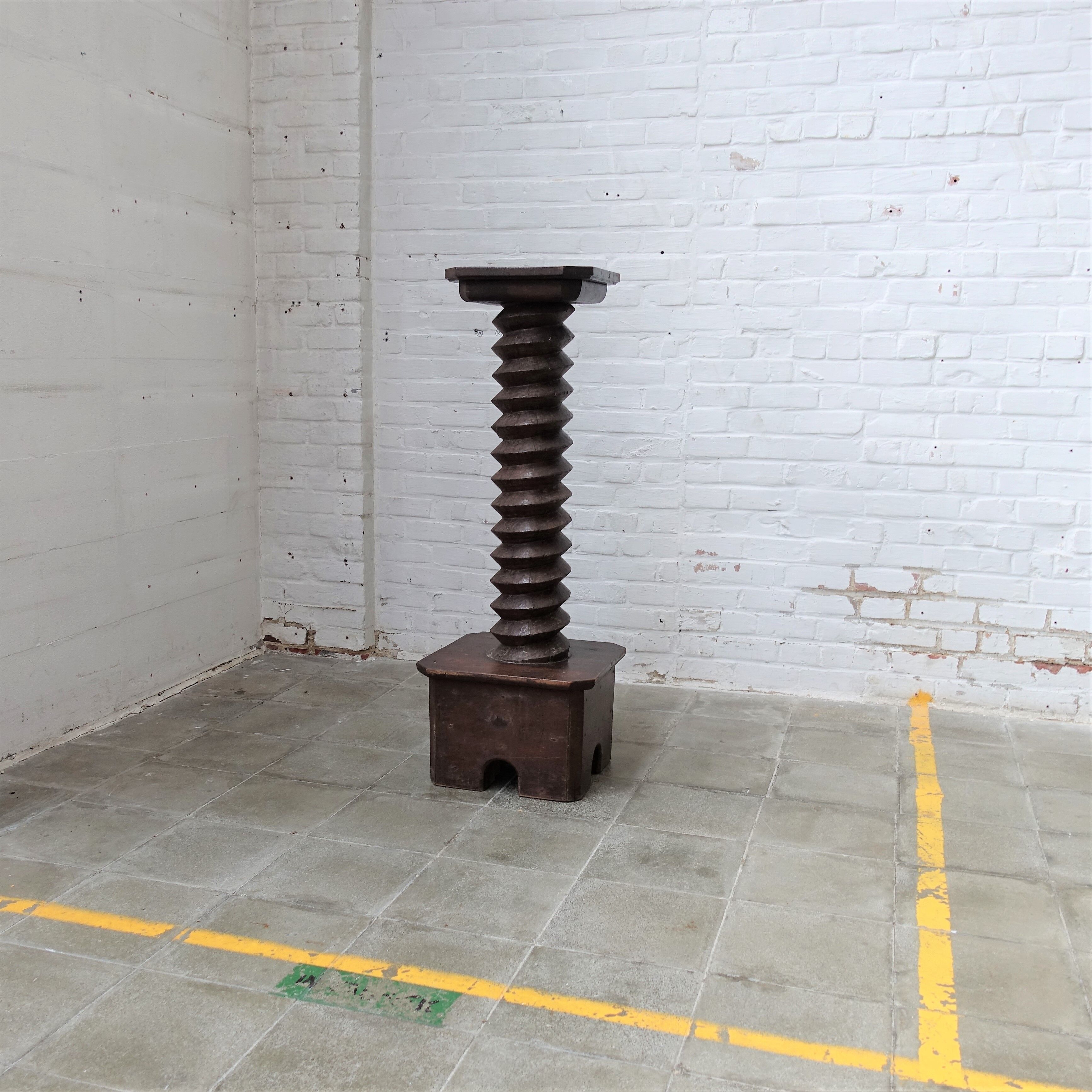 Antique wooden screw