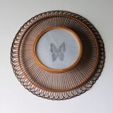 Bamboo wall plate - vintage butterfly