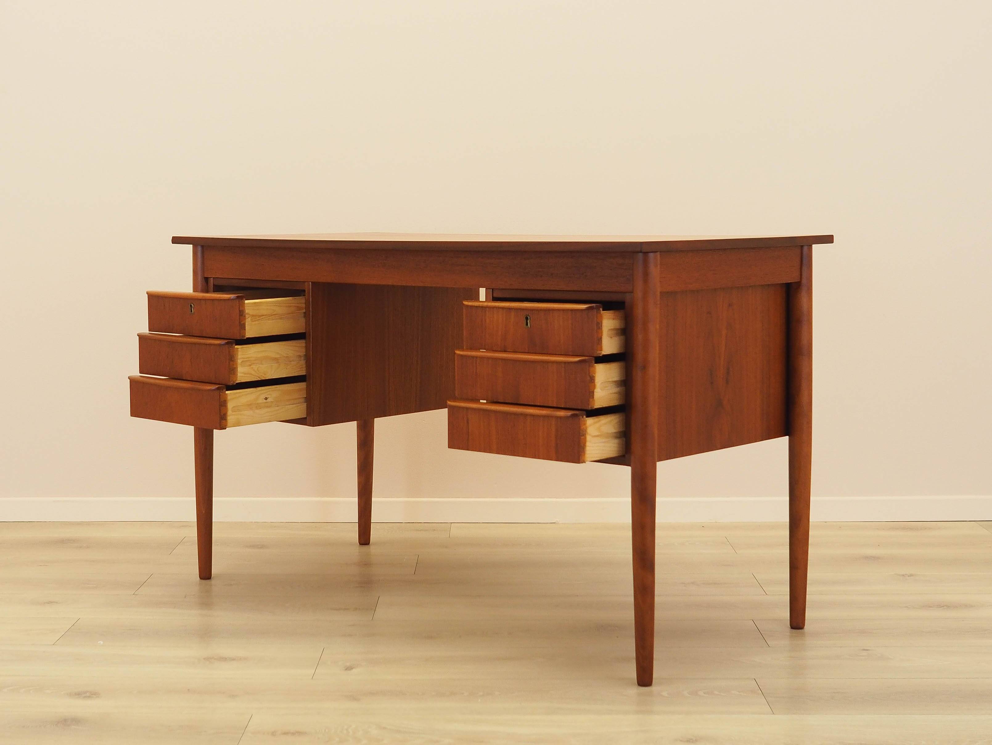 Bureau en teck avec tiroirs, Danemark, années 1970