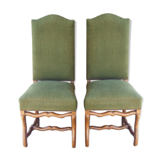A pair of Louis XIII-style sheep bones chairs