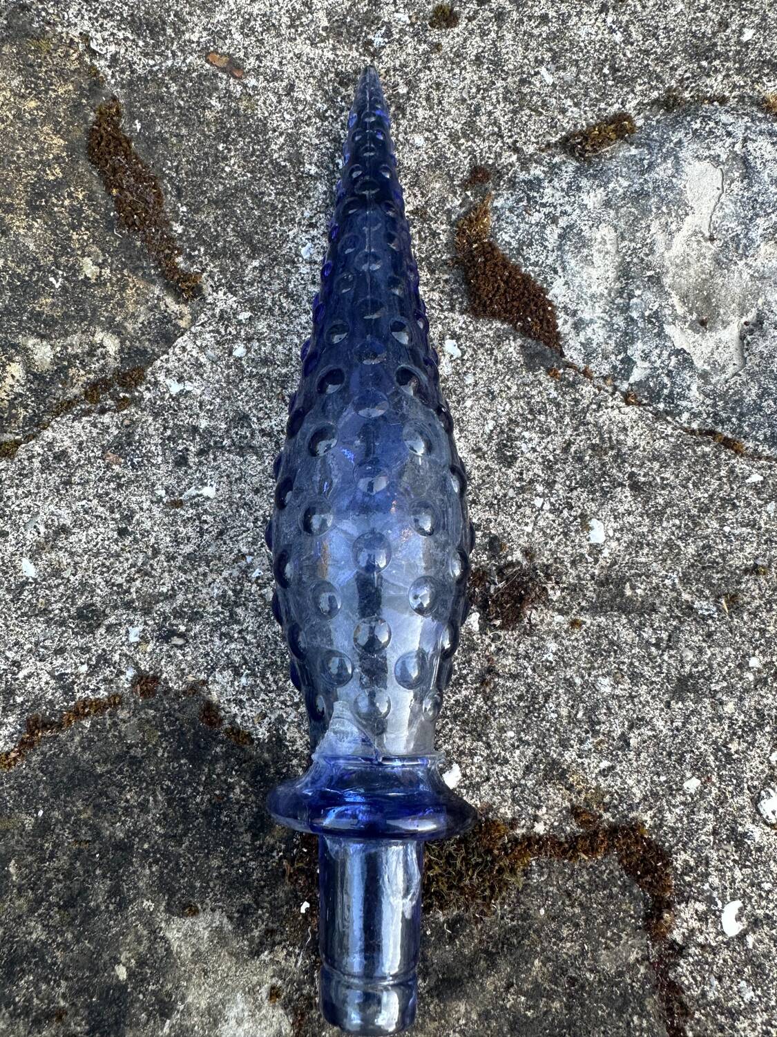 Carafe empoli purple mauve small bubbles hobnail