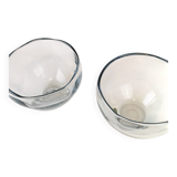 Modern set of 2 crystal bowls by Asta Strömberg, Sweden, 1950s.