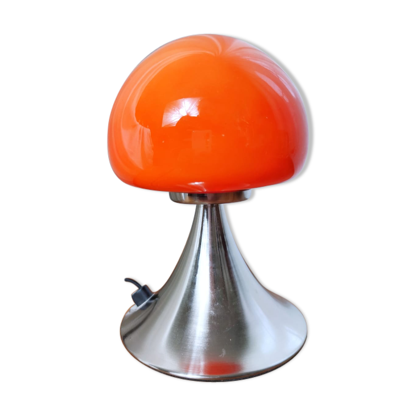 Small orange vintage mushroom lamp