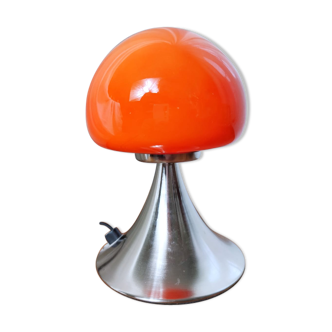 Small orange vintage mushroom lamp