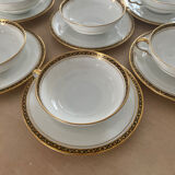 Set of 6 cups and sub-cups in Limoges porcelain