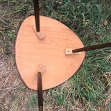 Vintage glass top tripod table 60s