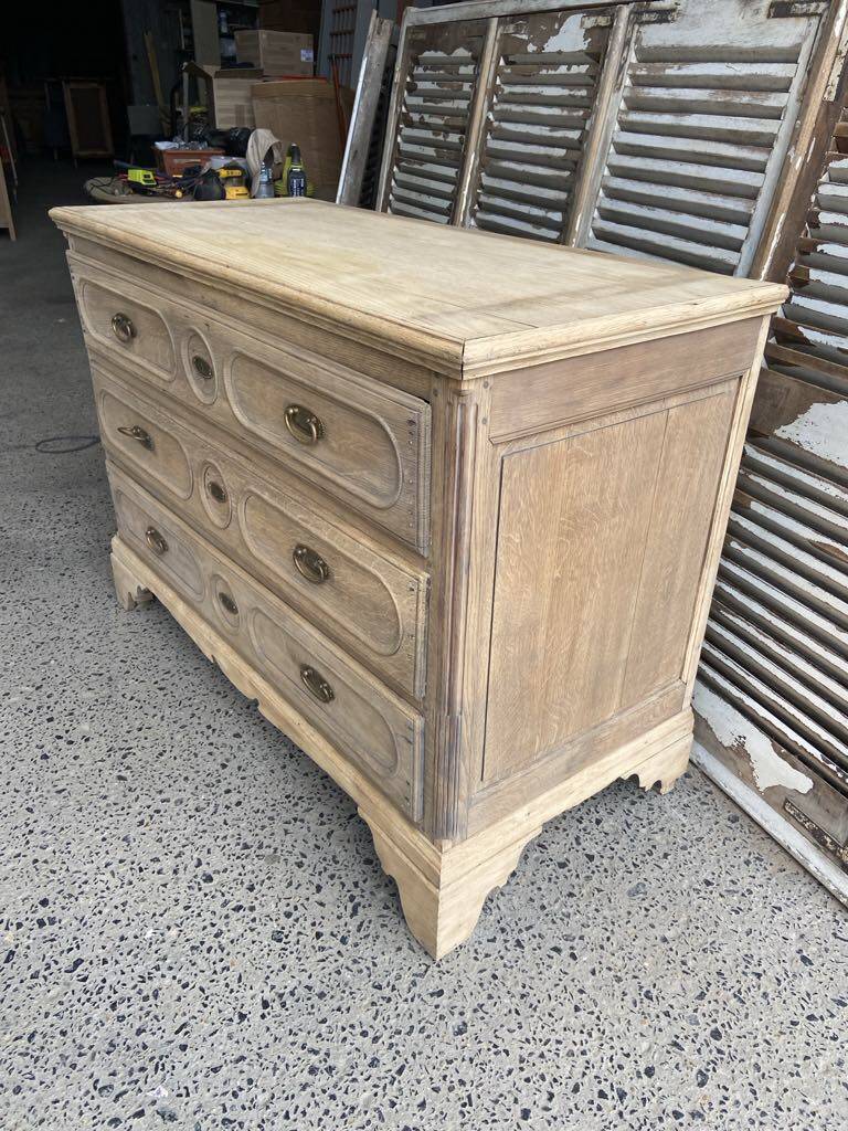 Raw wood chest of drawers
