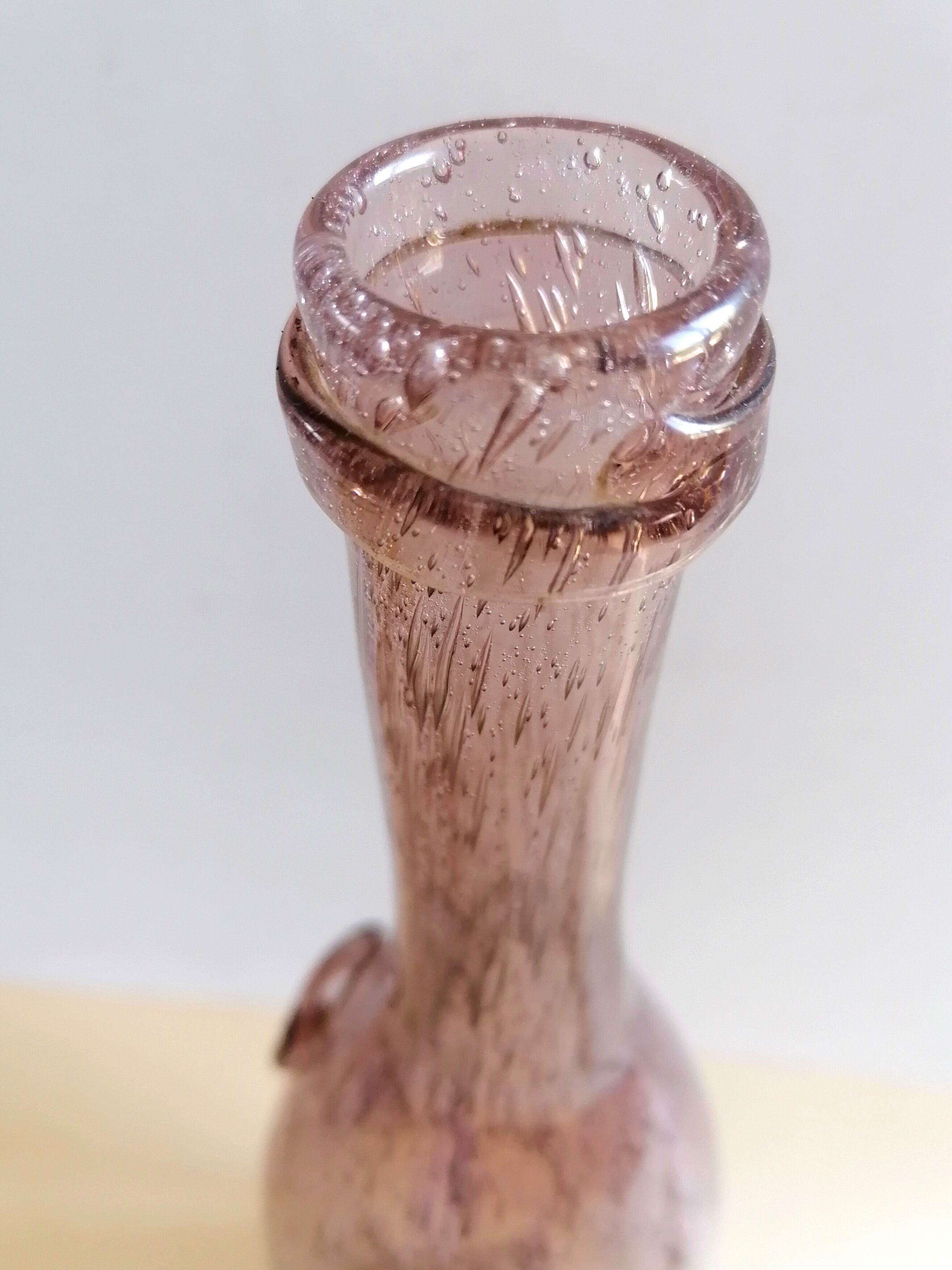 Biot bubble glass bottle