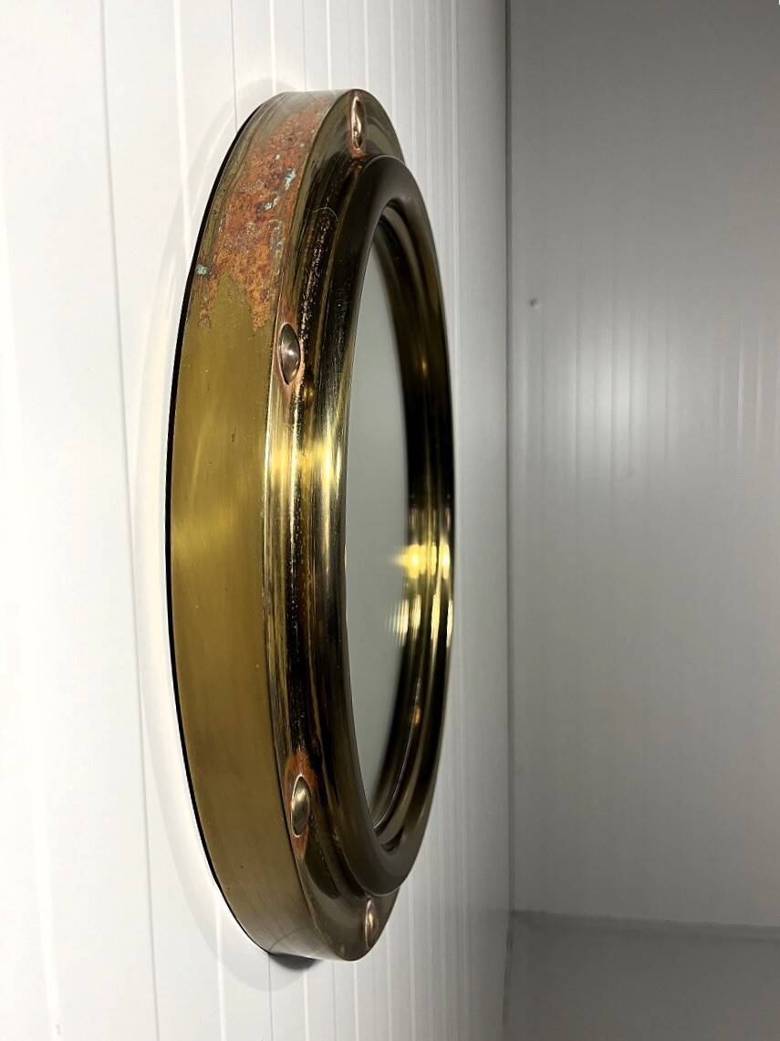 Brass porthole wall mirror Deutsche Werkstätten 1950’s