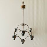 Vintage chrome metal chandelier - Space Age Design - SA Boulanger