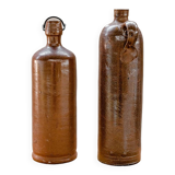 Set of 2 varnished stoneware vials