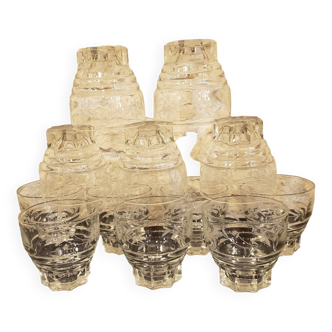 12 gros verres années 50 pied étoile