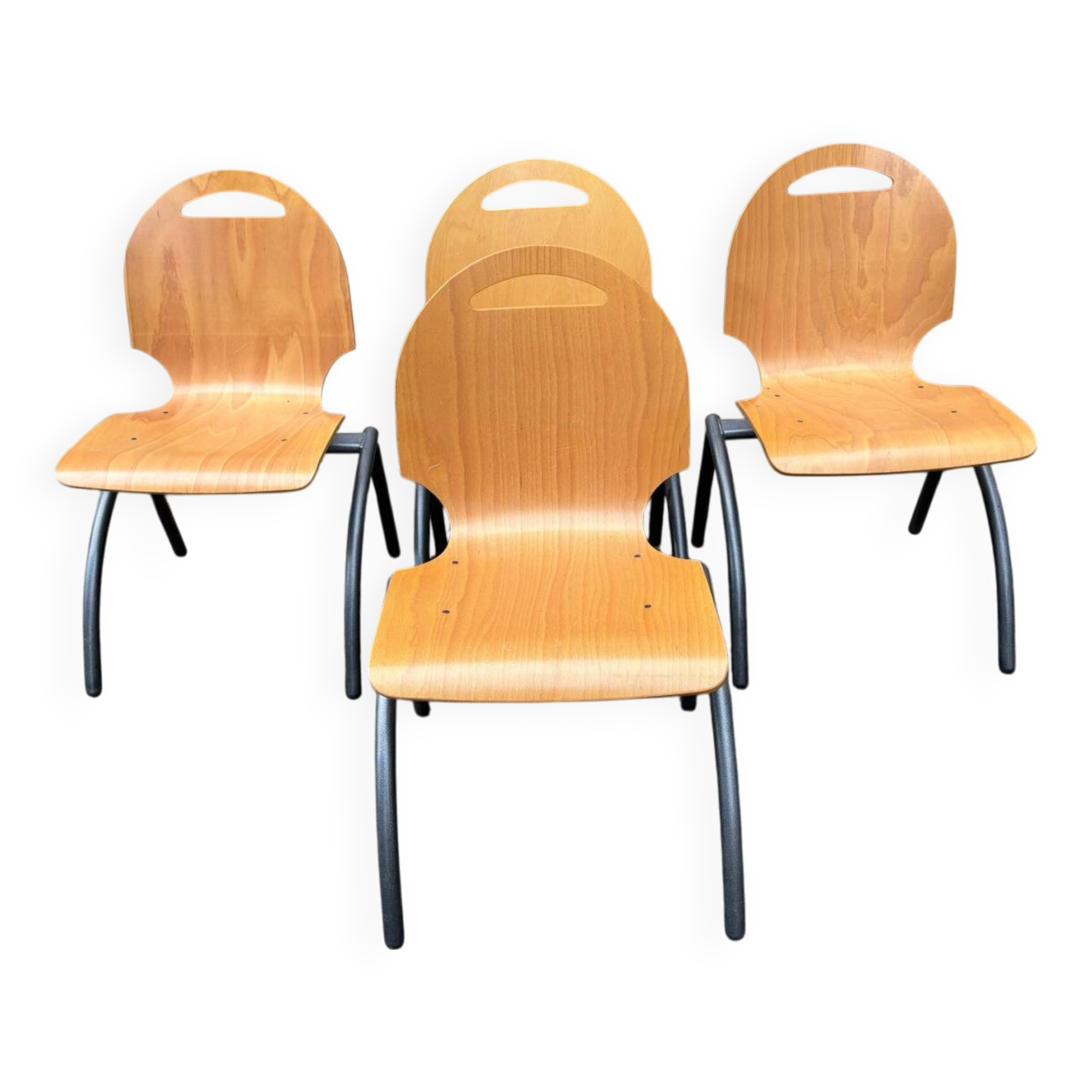 Set of 4 industrial style chairs