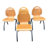 Set of 4 industrial style chairs