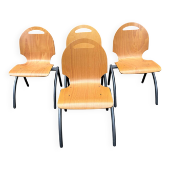 Set of 4 industrial style chairs