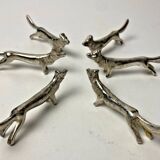 6 Vintage Silver Metal Knife Rests - Elegant Fox Design