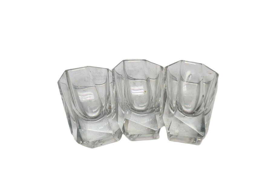Art Deco glasses, Poland, 1930s, set of 3