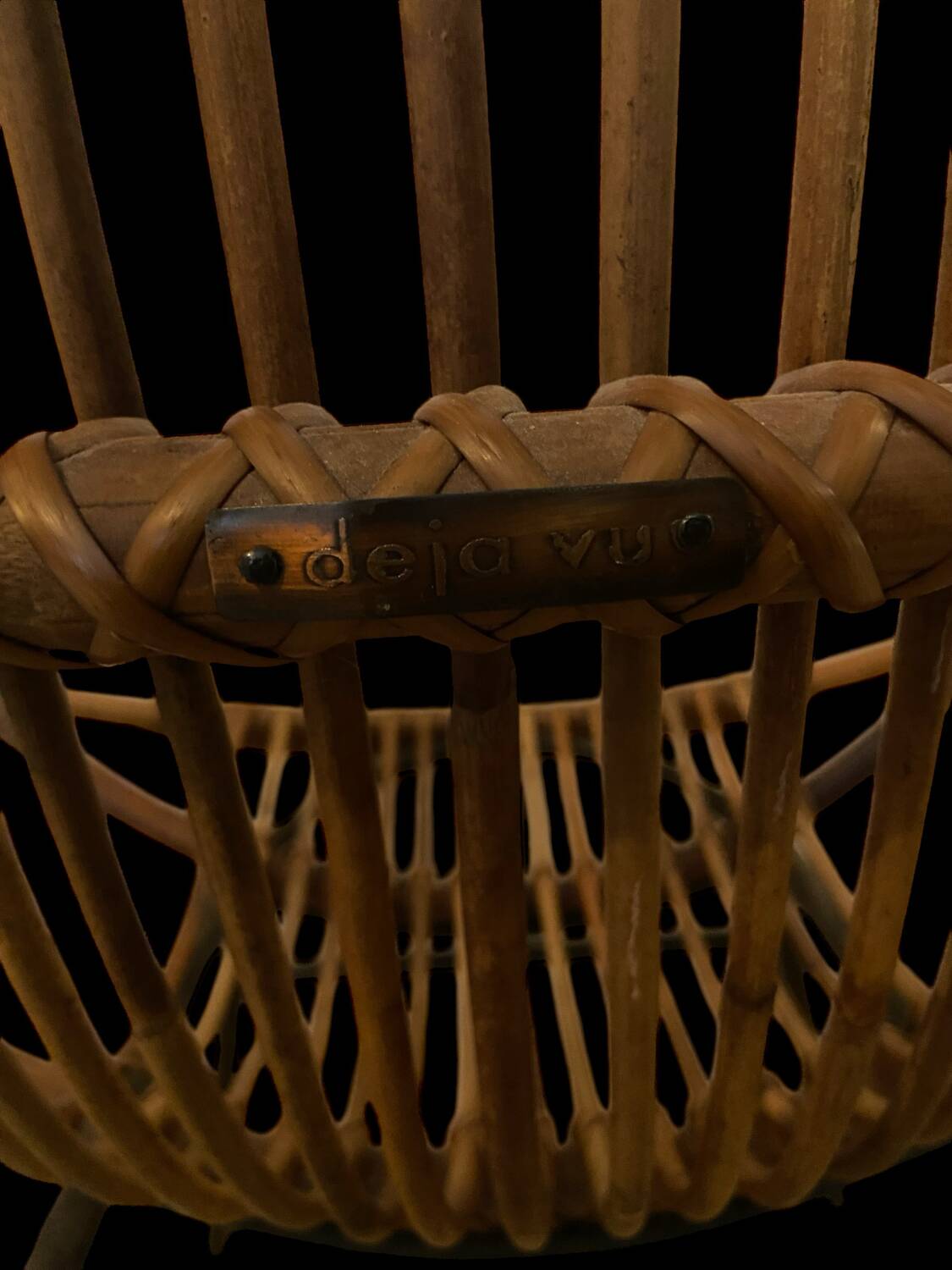 Rattan shell armchair